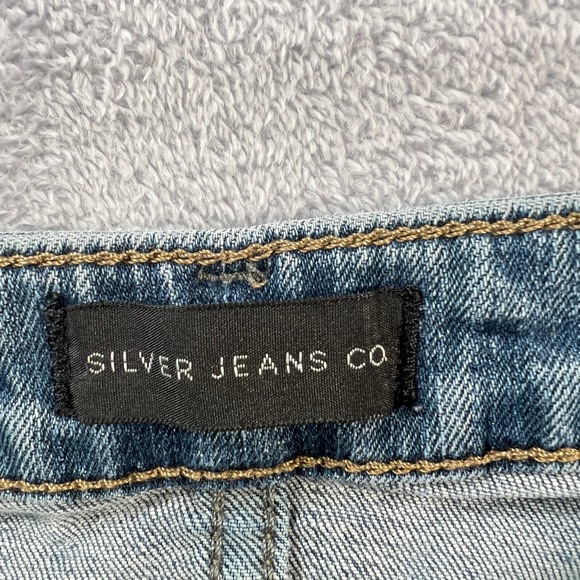 Silver Jeans Co. Beau Mid-Rise Slim Straight Boyfriend Jeans 30x 28 Medium Wash - Picture 4 of 9